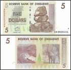 ZIMBABWE 5 DOLLARS 2007 UNC CHIREMBA BALANCED ROCKS FORMATION IN MATOPOS NATIONA