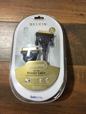 Belkin 24 Gold Plated Connect PC to ieee 1284 printer cable db25 6’ high speed   - Image 1 of 4