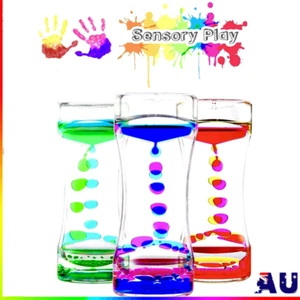 Colourful Liquid Bubble Motion Drop Timer Hourglass Fidget Sensory Toy Gift 1-3X - Picture 1 of 11