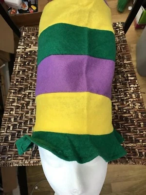 Lot of 6 Mardi Gras felt Stove top hat Green, yellow, purple Hats - Image 1 of 2