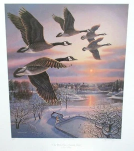 JAMES A MEGER "ONE MORE PASS- CANADA GEESE" SIGNED LIMITED EDITION LITHOGRAPH - Picture 1 of 7