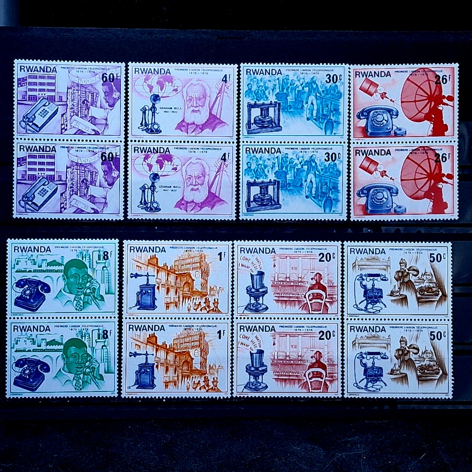 Rwanda 1976 - MNH - 16 Stamps - Rwandaise IT Pairs - Full 2 Sets - Image 1 of 4