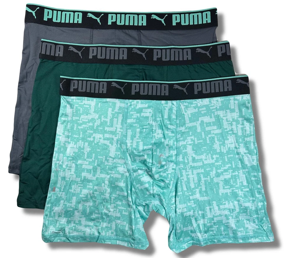 PACK DE 3 PUMA HOMBRE - PHG 243 LETRA 3 VERDE - GRANDE - ROPA INTERIOR X3 CALZONCILLOS BOXER Foto 1 de 1