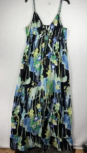 Old Navy Dress Womens XL Black Floral Maxi Pockets Sleeveless Summer Beach - Bild 1 von 15