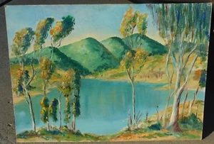 Vintage Early CA Artist Oil Painting signed Helen Channon - Picture 1 of 2