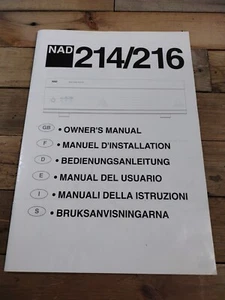 NAD 214/216 Power Amplifier Owners Manual Only 29 Pages Excellent Condition - Picture 1 of 1