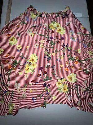 Falda Calvin Klein Mujer Roja Blanca Floral Rayas Asimétrica X-Pequeña Nueva con Etiquetas Foto 1 de 4