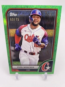 🌏 2023 Topps World Baseball Classic YOAN MONCADA 🟢Green Sparkle #/75 Cuba 🇨🇺 - Picture 1 of 19