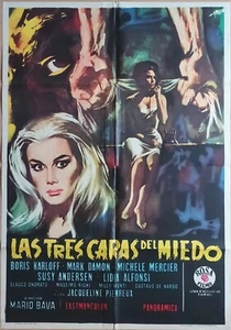 Black Sabbath ORIGINAL Spanish '65 POSTER Mario Bava Boris Karloff Symeoni art - Picture 1 of 5