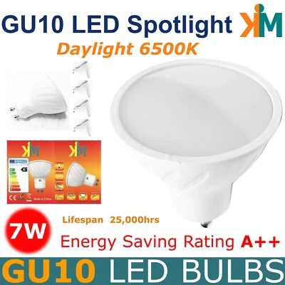 LED Bulbs Spotlights Energy Saving Reflector GU10 LED Lights Downlights 6500K 7W - Image 1 of 4