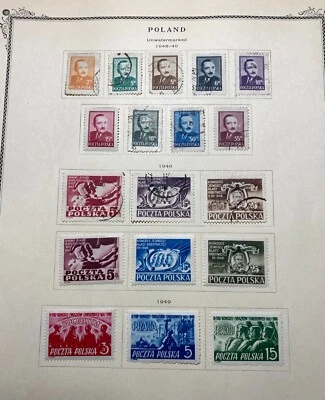 Rare 1948-1949 Poland Stamp Poczta Polska  Set Mint hinged & used. - Image 1 of 4
