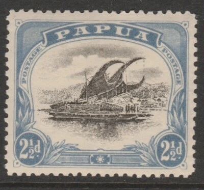 Papúa COMO NUEVO sg69 1907-10 21/2d negro y azul opaco p121/2 wmk lateralmente Foto 1 de 2