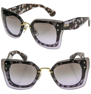 MIU MIU REVEAL 04R Shield Square Oversized Runway Sunglasses MU04RS Lilac Havana - Picture 1 of 12