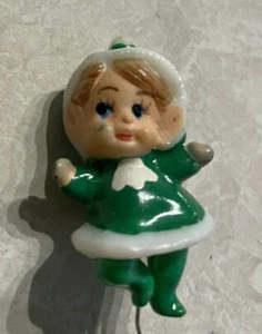 1 adorno de Navidad verde vintage de Dexter's Dancing Pixie Elves pequeño 1,5" - Imagen 1 de 4
