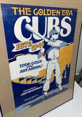 CUBS POSTER Book Release Promo GOLDEN Era 18x24 Vintage 1985 Bonus Books Chicago - Image 1 of 4