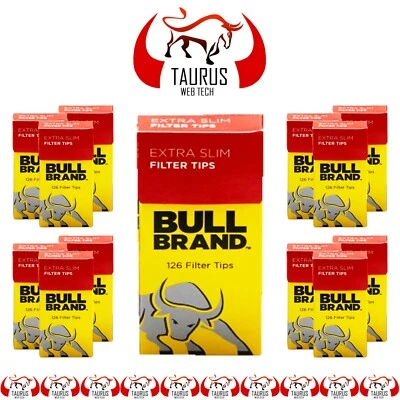2520x BULL BRAND New Extra SLIM FILTER TIPS Tobacco Rolling Smoking UK FREE P&P