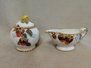 Charter Club "Summer Grove" Sugar Bowl and Creamer/Gravy Boat - Picture 1 of 6