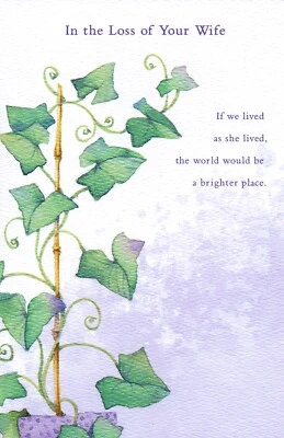 Heartfelt SYMPATHY & FUNERAL Card, LOSS OF WIFE by American Greetings + Envelope - Image 1 of 4