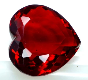 EGL Certified Natural 100 Ct Brazilian Red Color Topaz Heart Cut Loose Gemstone - Picture 1 of 6
