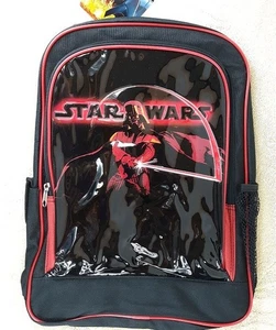 STAR WARS Backpack NEW 16" Full Size Canvas Book Bag DARTH VADER Backpack SABER - Picture 1 of 4