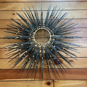 VTG Mid Century Brutalist Nail Wall Art Starburst Sculpture Ron Schmidt Style - Picture 1 of 7