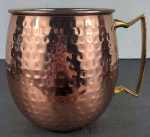 Mule Beer Cup Mugs Dimple Hammered Copper Brass Handle - Picture 1 of 8