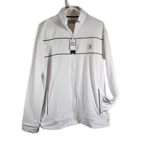 NWT Original Penguin By Musingwear Tennis Jacket Full Zip White  Large Pockets  - Picture 1 of 7