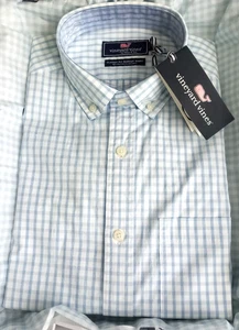 Vineyard Vines CLASSIC FIT Murray LONG SLEEVE SHIRT Men Small LIGHT BLUE GINGHAM - Picture 1 of 13