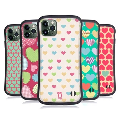 FUNDA HÍBRIDA HEAD CASE DESIGNS PATRÓN CORAZÓN PARA TELÉFONOS APPLE iPHONES Foto 1 de 4
