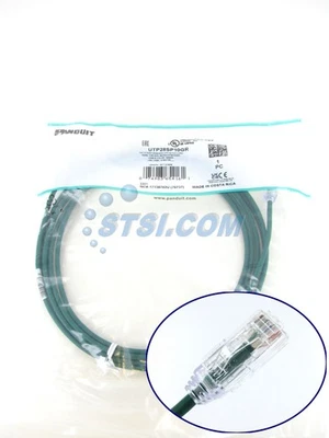 Panduit UTP28SP10GR Cat6 28 AWG Network Patch Cable/Cord, 10 Ft Green ~STSI - Image 1 of 4