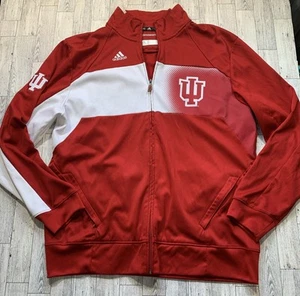 Adidas Mens Jacket IU Indiana Hoosiers Lg Player Issue Climawarm Red Full Zip - Picture 1 of 17