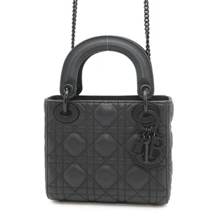 Dior Lady Dior Canage 2WAY Handbag Size Mini Ultra Matt Calf Leather Black M... - Picture 1 of 17