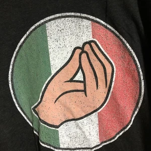 Camisa 2Xl Italiana Dedos Pellizcada Bella Lona Marca Italia Bandera Mano Gesto - Imagen 1 de 7