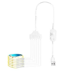 PIR Bewegungsmelder COB LED Streifen Lichter USB Küche Bett Schrank Nacht Lampe - Bild 1 von 11