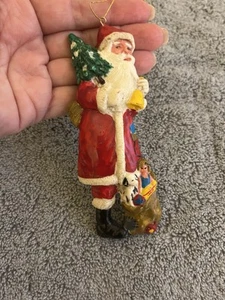 Santa Clause w/Bag of Toys Christmas Ornament - Made in Taiwan - Picture 1 of 5
