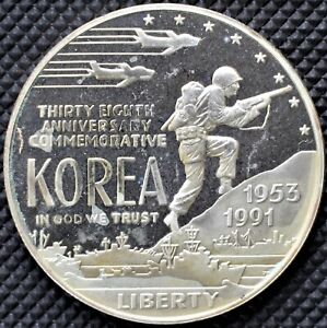 1991-P Korea Commemorative Proof Silver Dollar C23080002