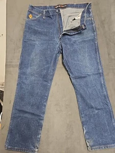 Wrangler FR Jeans Mens 38x30 Fire Resistant Blue Denim Workwear 100% Cotton - Picture 1 of 5