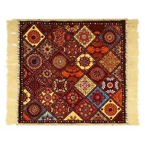 Velvet Aasan Mat / 62 X 62 cm (1Pc, Multicolor) - Picture 1 of 4