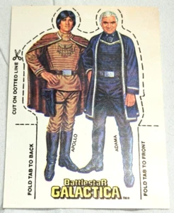 Tarjeta de pie premium de cereal Big G Battlestar Galactica 1978 Apollo Adama no. 13 - Imagen 1 de 2