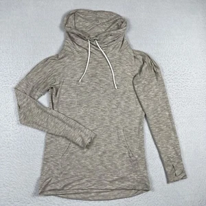 Athleta Sweatshirt Womens Medium Oatmeal Cowl Neck Pullover Ladies Athleisure - Picture 1 of 13