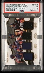 2018 panini immaculate /49 lamar jackson quad (4) Jerseys. Rookie. PSA 5 - Picture 1 of 5