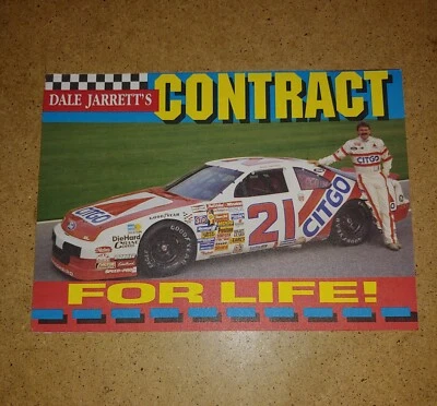Vintage NASCAR Dale Jarrett postcard contract for life 1991 - Image 1 of 4