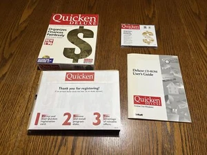 NEW Vintage Quicken Deluxe for Window 95 cd-rom Intuit 1994 Excellent Condition - Picture 1 of 8