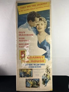 FÜNF GEGEN DAS HAUS 1955 ORIGINAL 14X36 FILMPLAKAT GUY MADISON KIM NOVAK - Bild 1 von 9