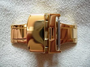 FÜR ARMBAND 14mm FALTSCHLIESSE 12MM "SCHMETTERLING" PUSH PLATTE GELBGOLD - Bild 1 von 7