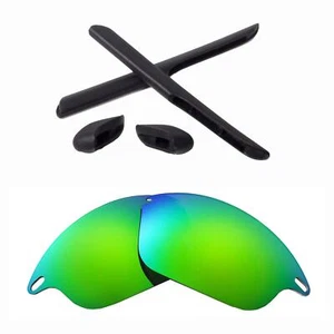 Lentes Walleva polarizadas esmeralda + kit de goma negra para chaqueta rápida Oakley - Imagen 1 de 8