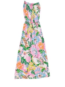 Lilly Pulitzer For Target Maxi Dress Size S Posey Strapless Floral Cruise Wear - Picture 1 of 12