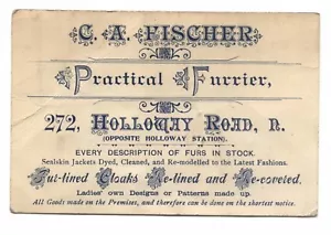 C1910 - 20 LONDON, C. A. FISCHER, PRAKTISCHER KÜRSCHNER, 272, HOLLOWAY RD. - Bild 1 von 1