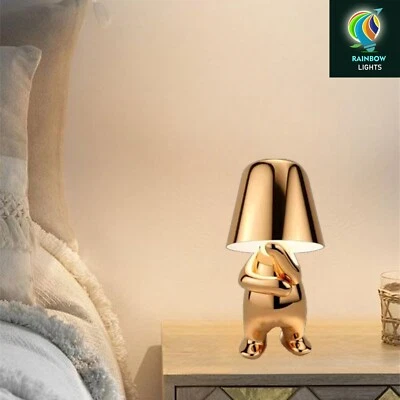 Lámpara de escritorio LED de sombra de noche Thinker color dorado con función de control táctil Foto 1 de 4