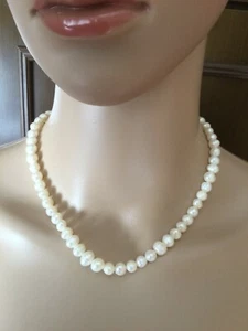 Pearl necklace made of freshwater pearls Woman, white color, length 43,5 cm.  - Foto 1 di 9